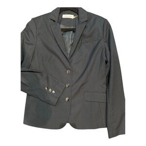Calvin Klein Womens Navy Pinstripe Blazer Size: (10)